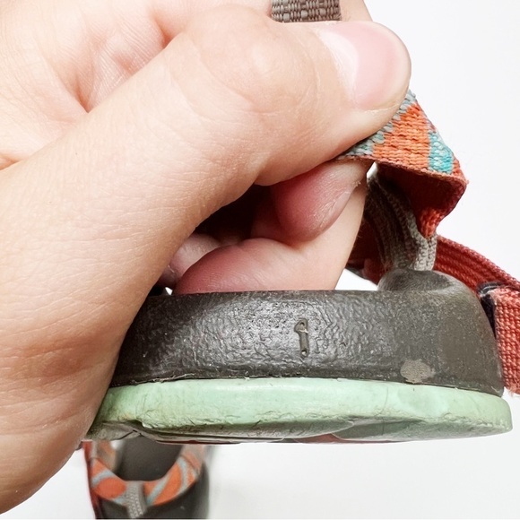 Chaco ZX/1 Ecotred Kids Orange Strappy Sandals Size 1 Kids - Picture 5 of 6